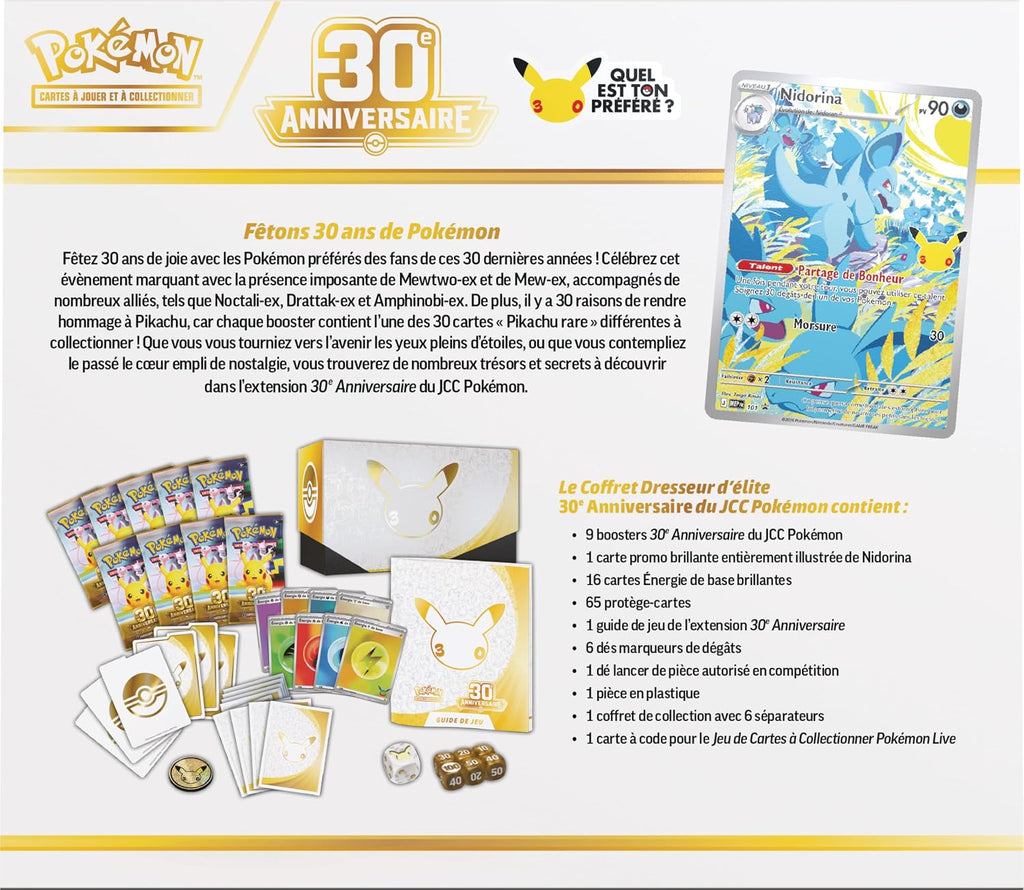 Pokémon – Coffret Dresseur d'Élite (ETB) 30e Anniversaire – FR
