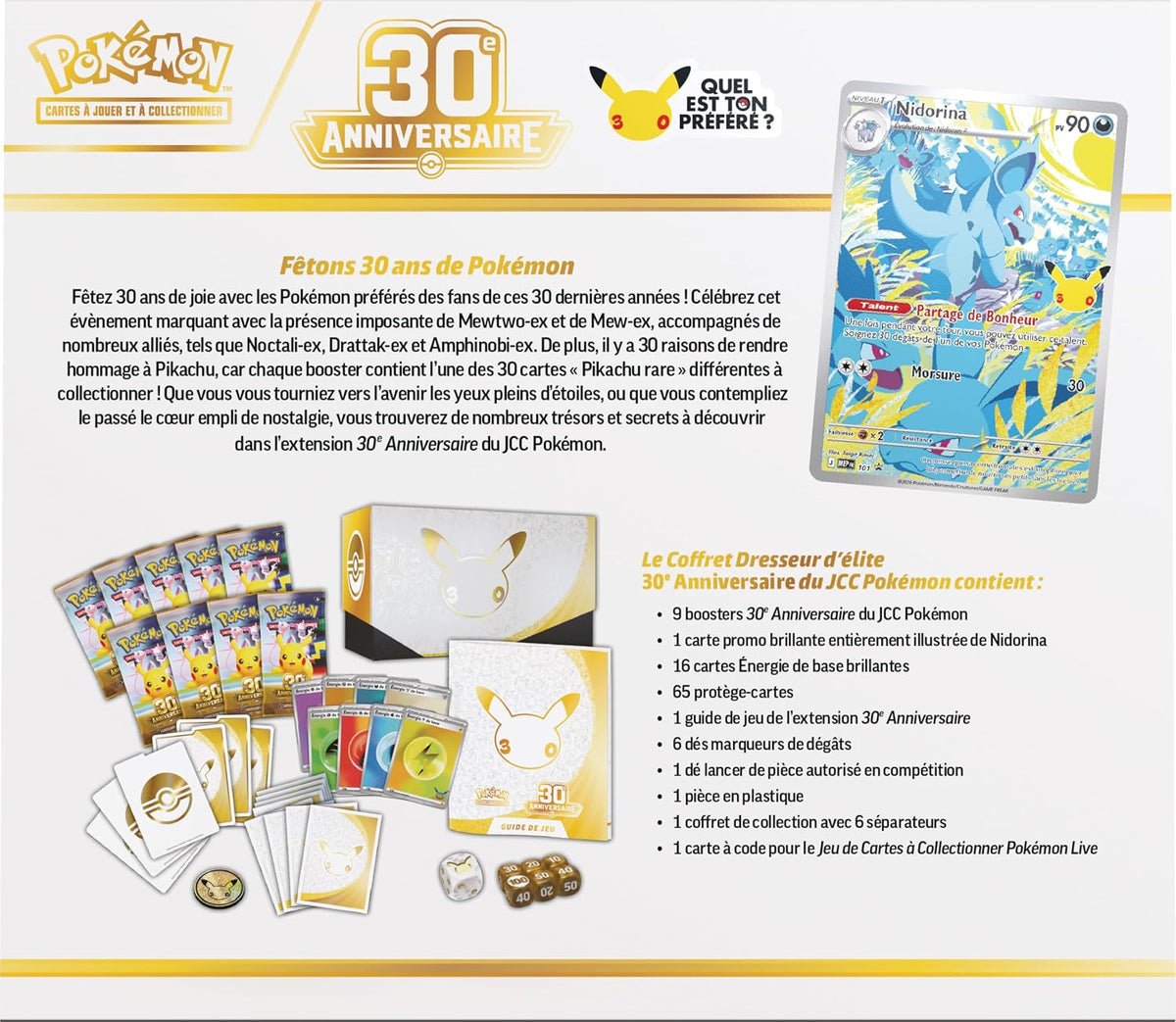 Pokémon – Coffret Dresseur d'Élite (ETB) 30e Anniversaire – FR
